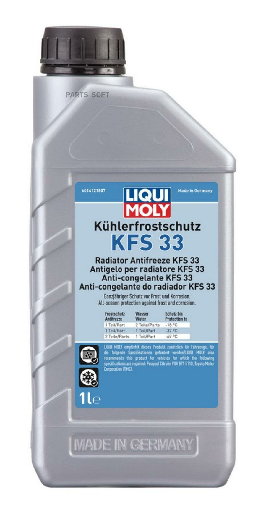 Антифриз Liqui Moly Kuhlerfrostschutz KFS 33 сине-зеленый 1л (21130) - фото №1