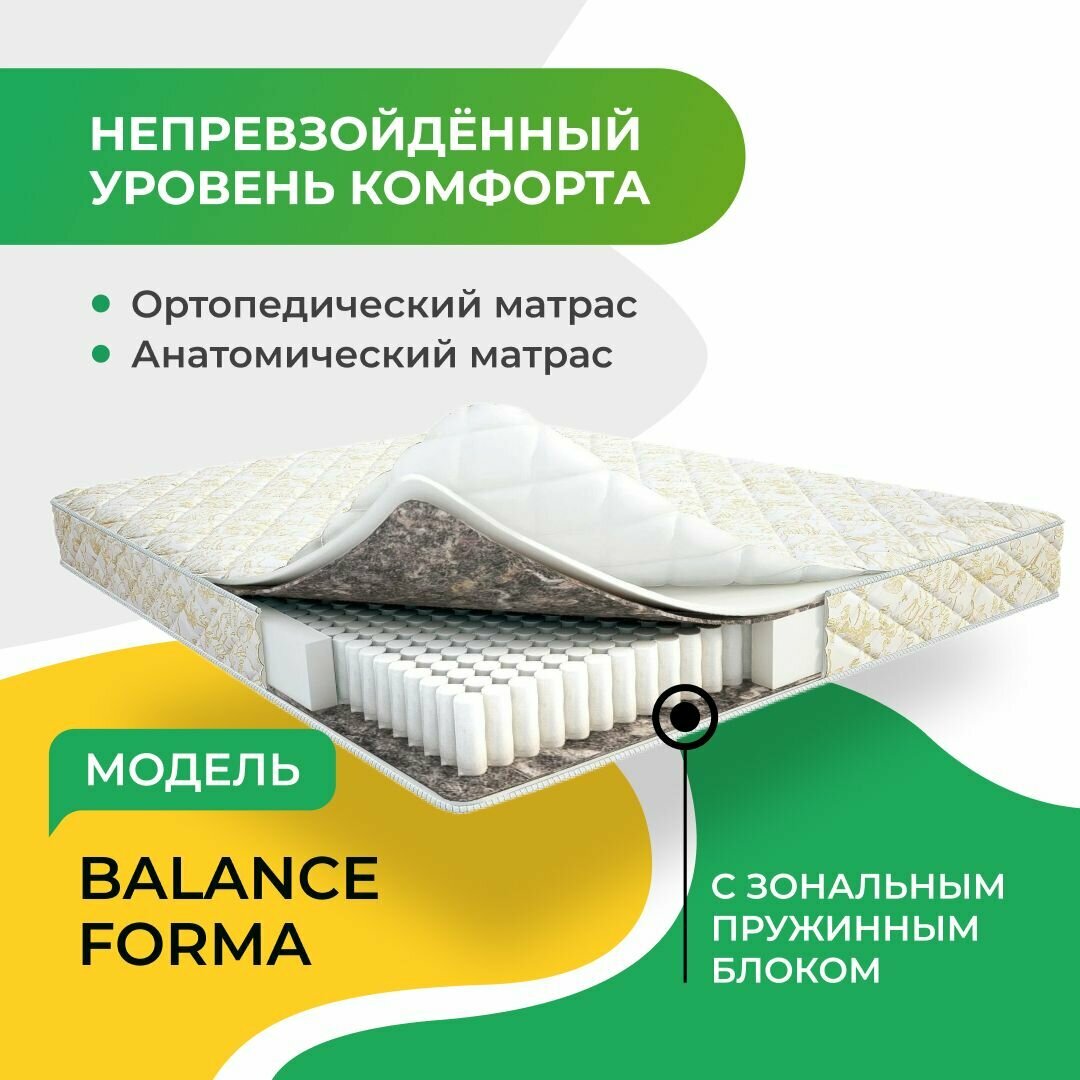 Матрас Мир Матрасов, Balance Forma 90х200, двусторонний с одинаковой жесткостью, пенополиуретан