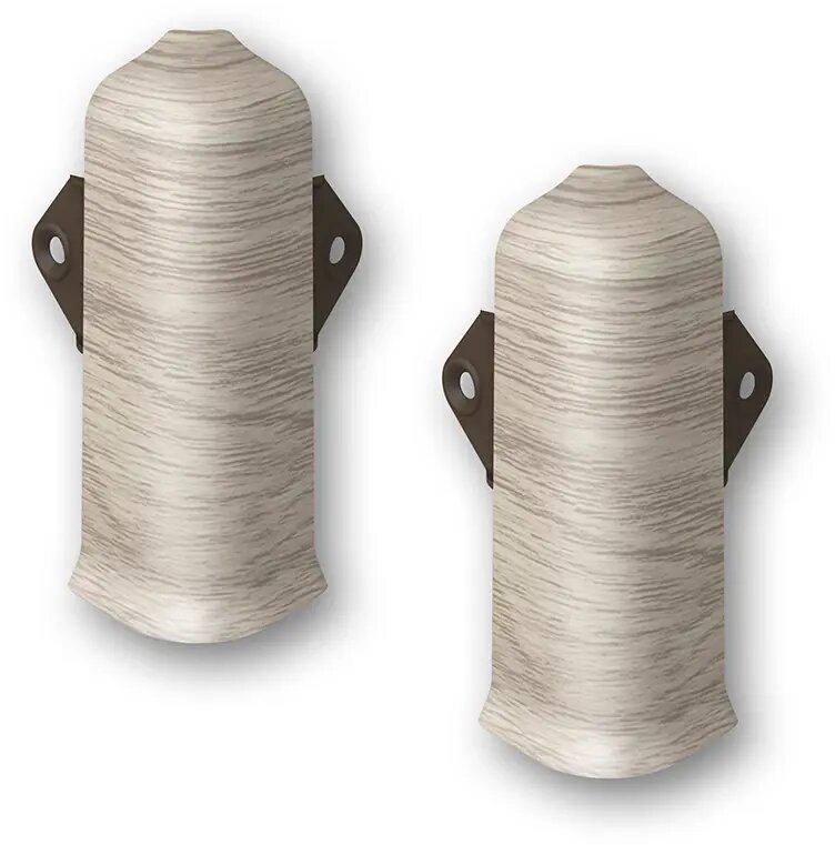 фото Угол внешний для плинтуса "Сосна Снежная", высота 80 мм, 2 шт.