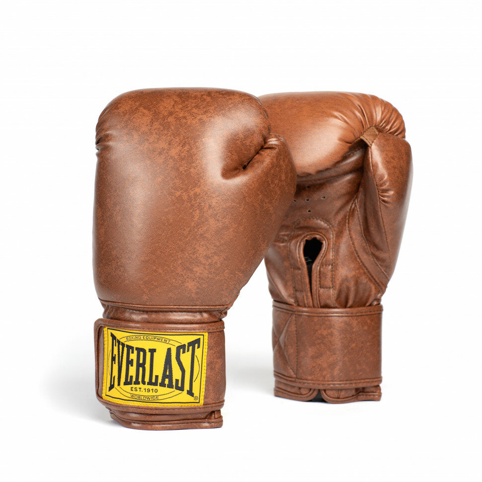 Перчатки тренировочные Everlast 1910 Classic PU 12 oz, коричневый