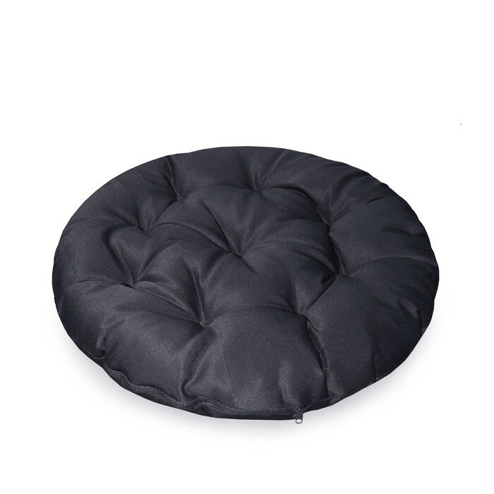 Подушка круглая на кресло непромокаемая D60 см, цвет т-серый, файберфлекс, грета 20%, пэ 80% - фотография № 2