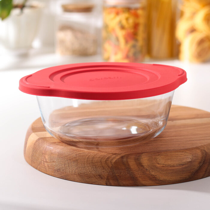 фото Кастрюля из жаропрочного стекла для запекания Borcam, 1,45 л, с крышкой