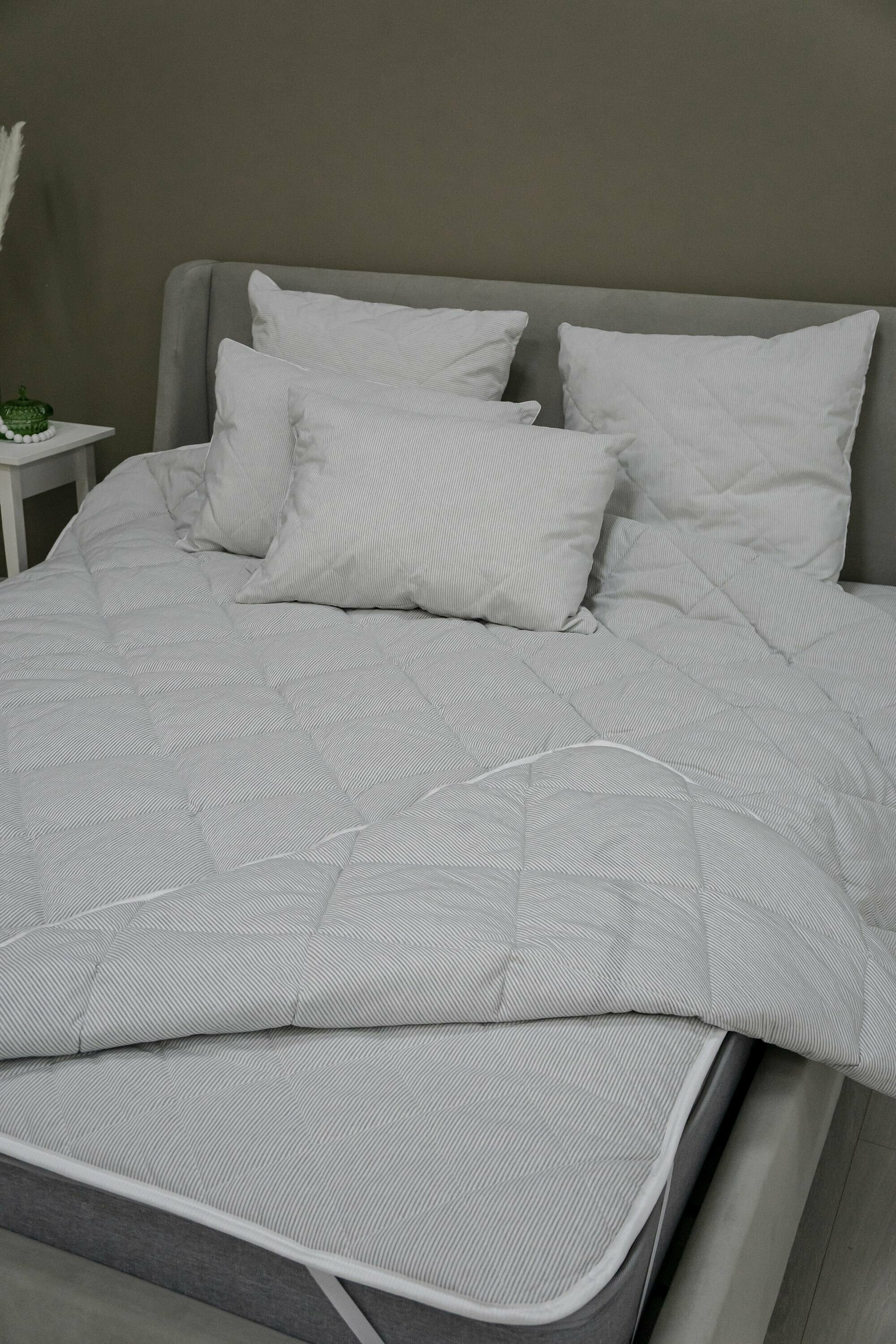 Одеяло 140х205 зимнее 1,5 спальное ARMOS Happy Хлопковый тик, Бамбуковое волокно 300 г/м2 - фотография № 5