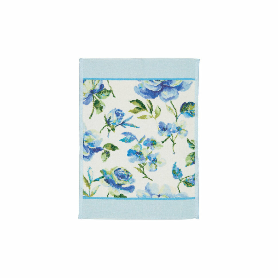 FEILER Полотенце DIANA WHITE (голубой, 37x50) - фотография № 4