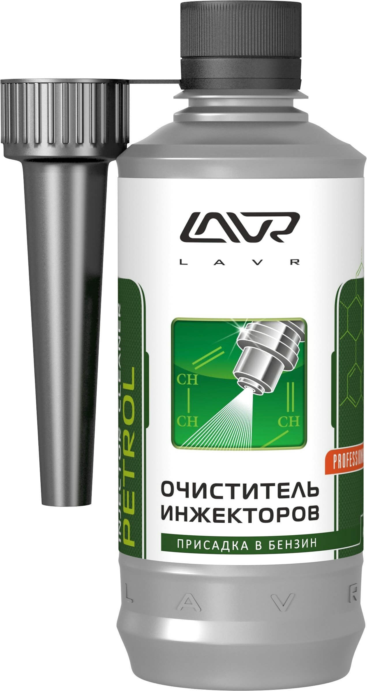 Очиститель инжекторов присадка в бензин (на 40-60л) с насадкой lavr injector cleaner petrol 310мл