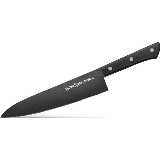 Нож-Шеф кухонный SAMURA SHADOW SH-0085/K с покрытием BLACK FUSO, 208 мм