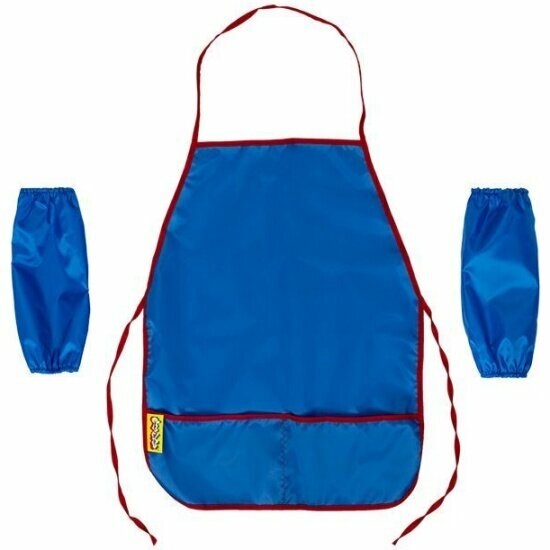 фото Фартук Каляка-маляка д/труда открытый 49 х 39 см синий ткань 4-7 лет с европодвесом