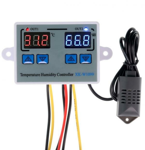 Контроллер температуры с датчиком техметр XK-W1099 24V/240W (Серый)