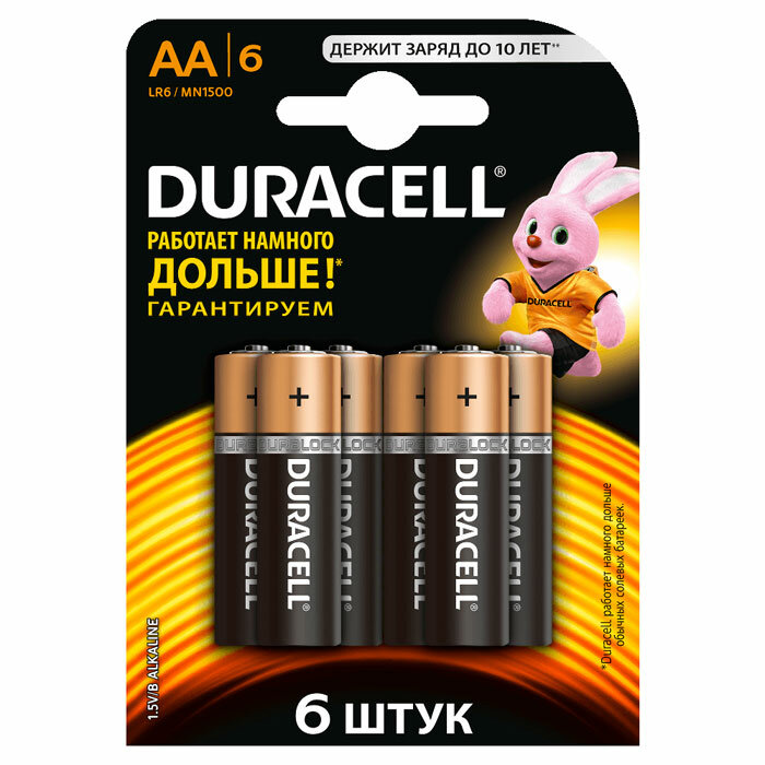 Батарейки Duracell LR6-6BL Basic AA 6шт.