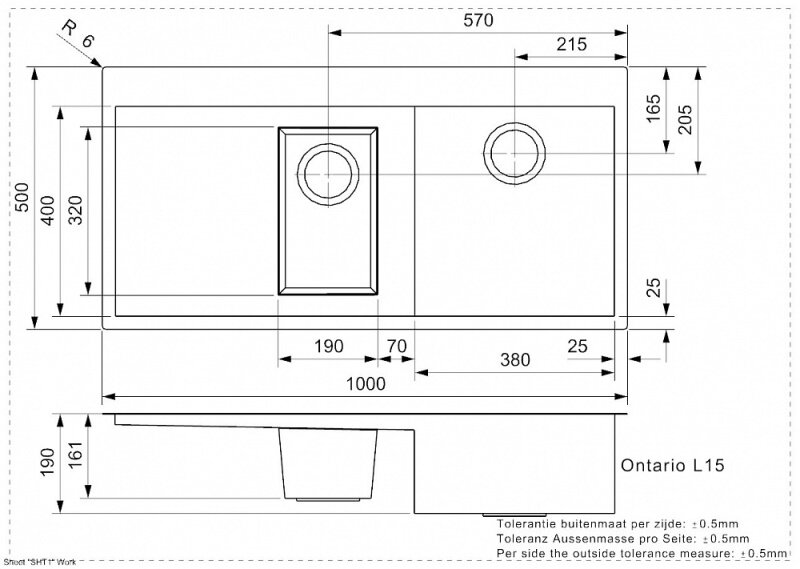 Кухонная мойка Reginox Ontario 1.5 LUX OKG right (c/box) L - фотография № 2