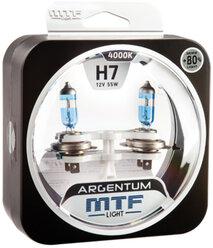 Галогеновые лампы MTF Argentum +80% 4000К H7 2 шт