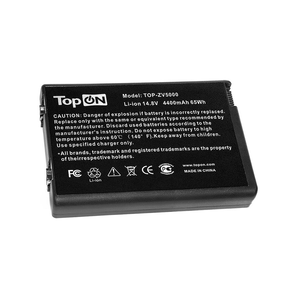 Аккумулятор TopON TOP-ZV5000 для HP Pavilion ZD8000, ZX6000, NX10, Presario R3000 Series аккумулятор для 14,8V 4400mAh PN: 346970-001 - фото №1