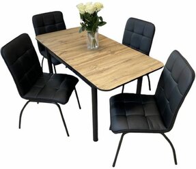 Стол со стульями в комплекте Комплект для кухни Стол обеденный раздвижной NGVK стол Дуб Крафт 110х70 +4 стула