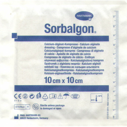Sorbalgon / Сорбалгон - повязка из волокон кальция-альгината 10x10 см (10 шт.)
