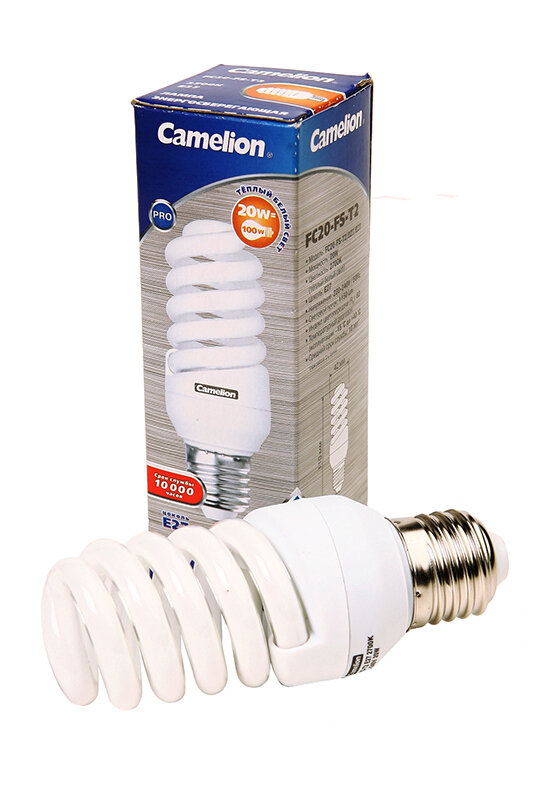 Camelion Лампа энергосберегающая E27 20Вт Camelion FC20-FS-T2/827/E27 MINI