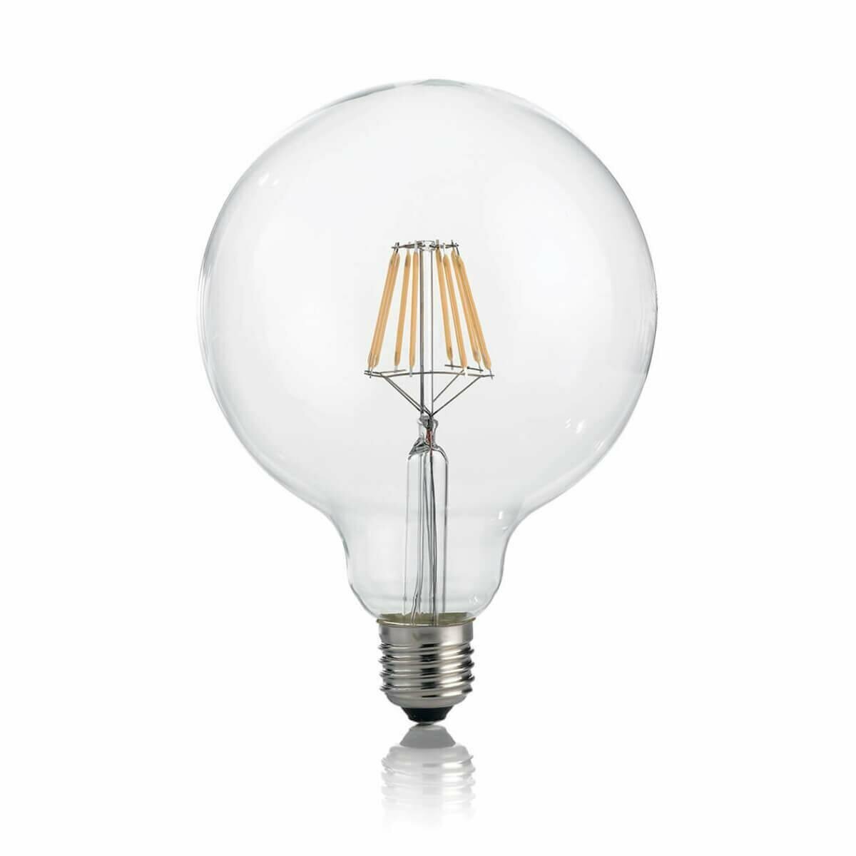Ideal Lux Лампа светодиодная филаментная Ideal Lux E27 8W 3000K шар прозрачная