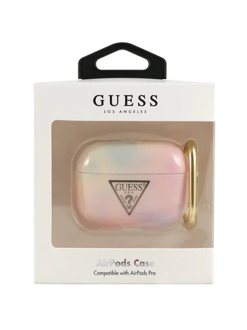 Guess для Airpods Pro TPU case with ring TIE & DYE Pink, шт - фотография № 3