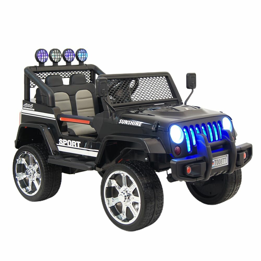 Детский электромобиль T008TT 4WD черный (RiverToys)