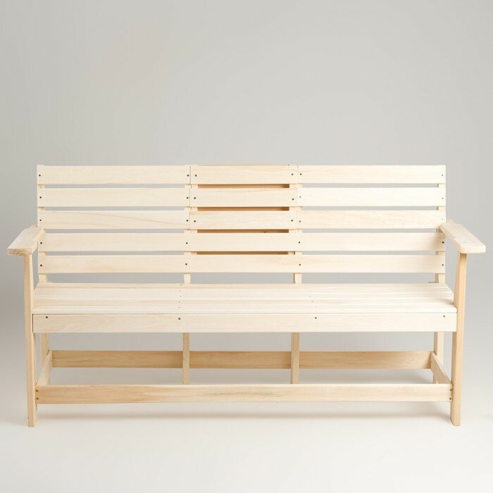 Скамейка, 160×60×90см, из липы, с выдвижным столиком, "Добропаровъ" - фотография № 3