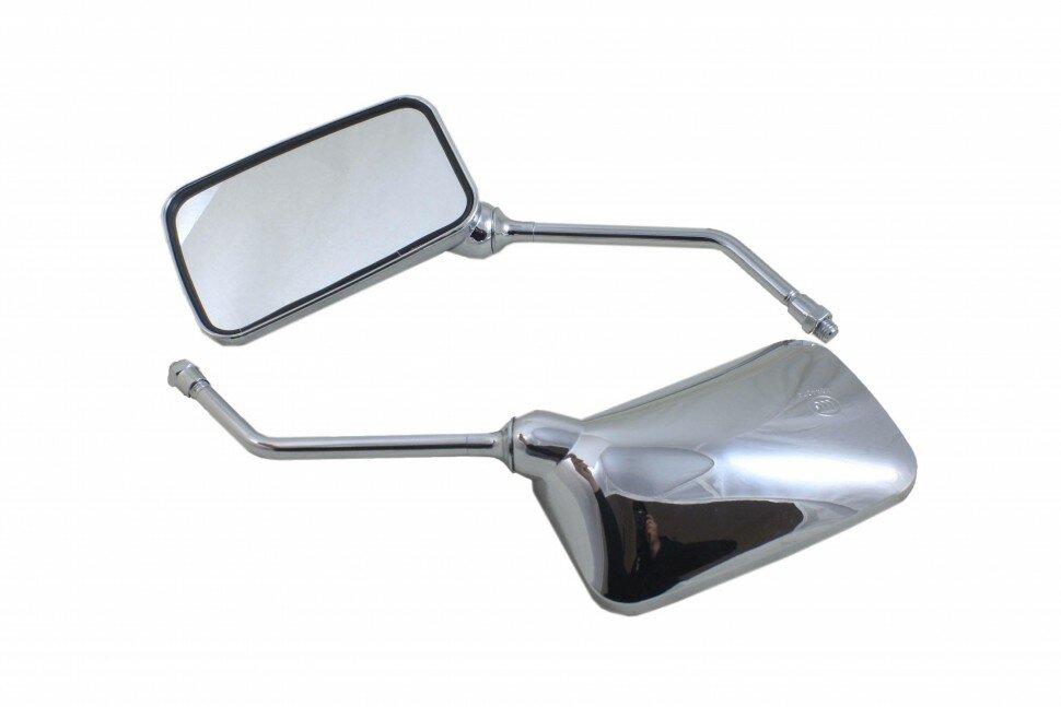 фото Зеркала заднего вида №16 пластик прямоугольное, крепление с угла М10 хром