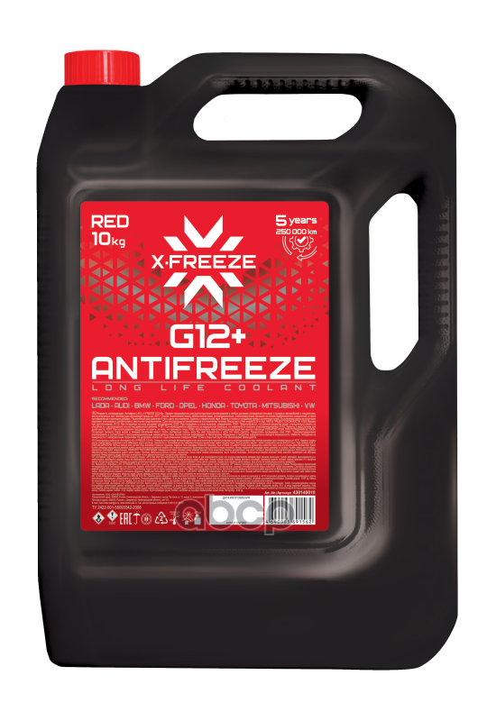 Антифриз X-Freeze Red G12+, 10Кг X-FREEZE арт. 430140010