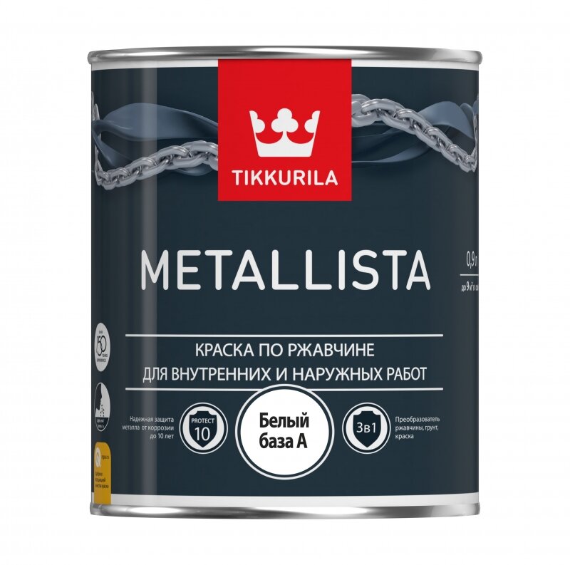 Краска по металлу TIKKURILA Metallista глянцевая черная 2,5 л.