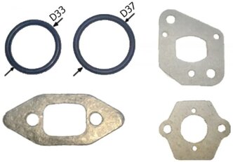 Комплект прокладок с уплотнительными кольцами маслобака и бензобака бензопилы Partner 350, 351, 352, 370, 371, 390, 401, 420