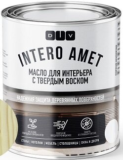 Масло с Твердым Воском для Интерьера DIV Intero Amet 0.225л Скандинавская Сосна BL-0004, Шелковисто-Матовое для Всех Видов Древесины.