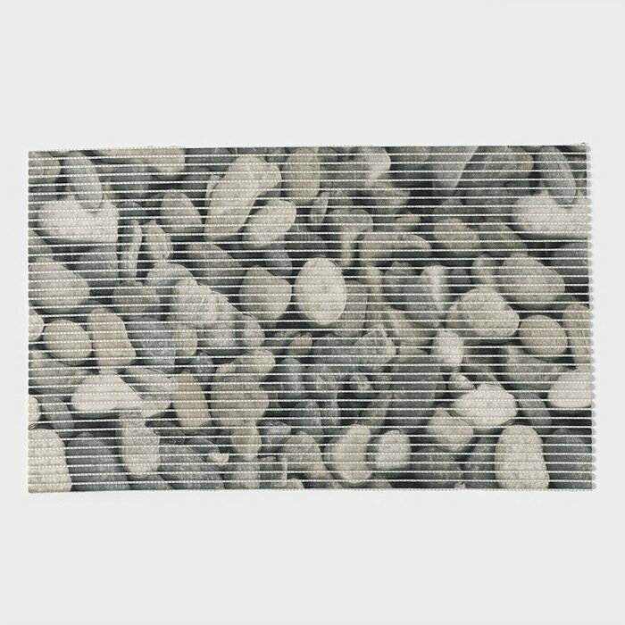 фото Коврик для ванной Доляна «Галька», 40×65 см, цвет серый