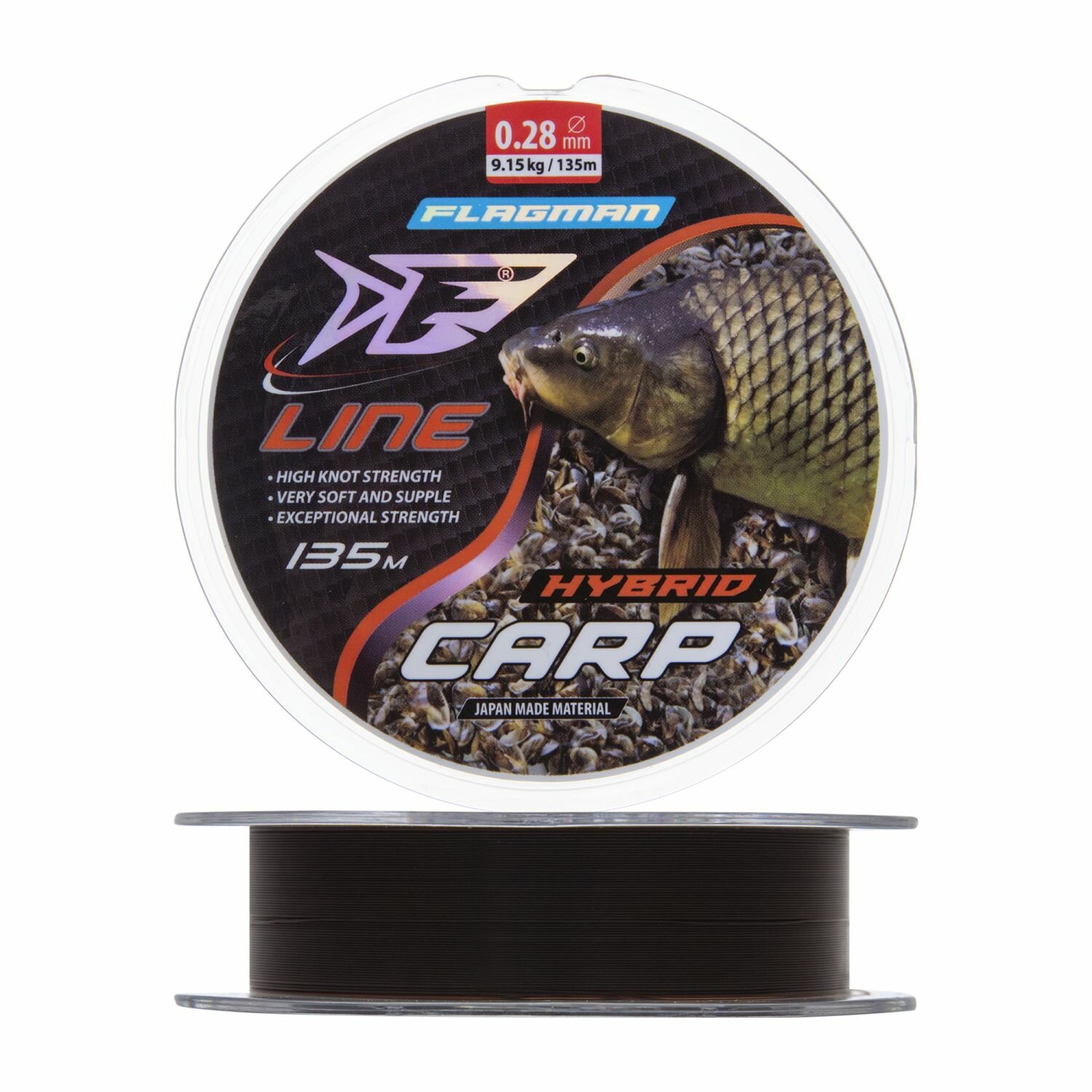 Леска монофильная для рыбалки Flagman F-Line Carp 028мм 135м (brown)