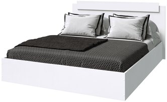 Кровать столплит ЭКО, без матраса, ЛДСП, 160х200 см, Белый Гладкий