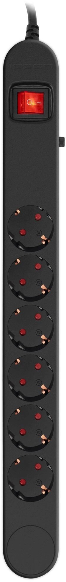 фото Сетевой фильтр Ippon NF-EU-1.8-10 1.8м (6 розеток) черный (коробка)