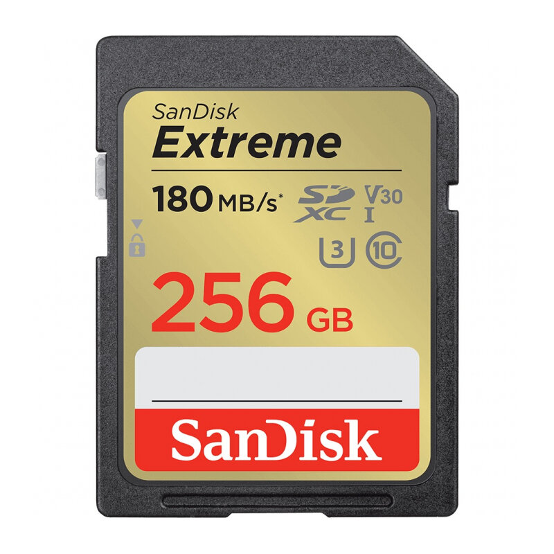 Карта памяти Sandisk Extreme SDXC Card 256GB V30 UHS-I U3