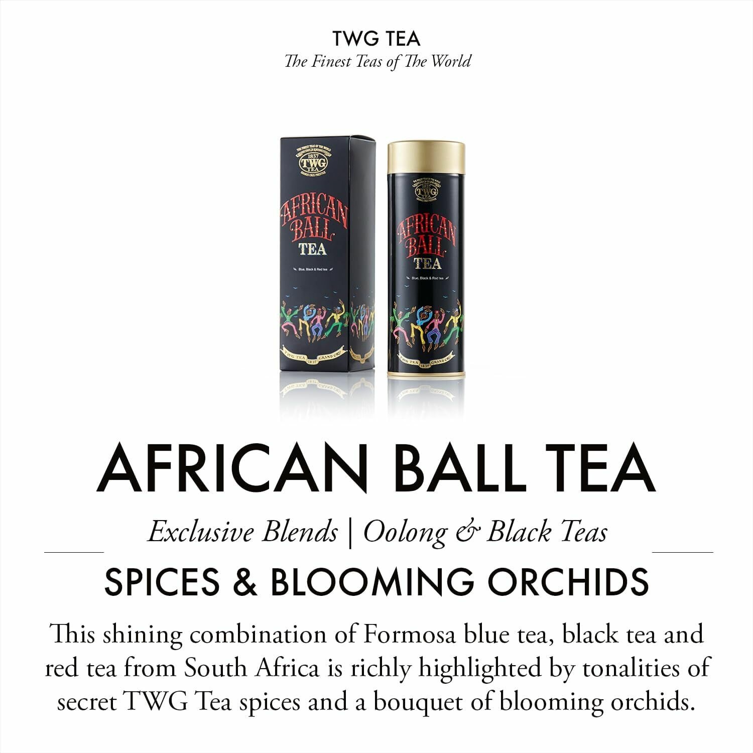 Черный чай TWG African Ball Орхидеи и специи, 2 x 100г - фотография № 2