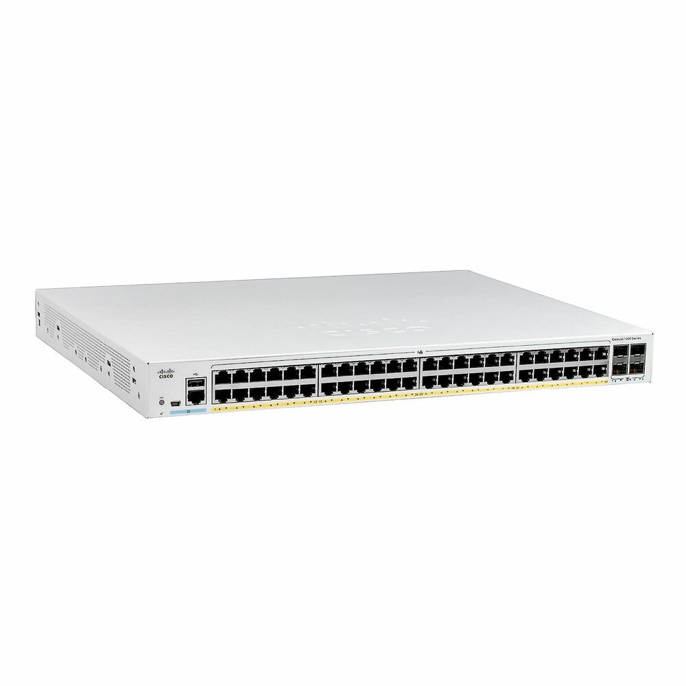 CISCO Коммутатор CISCO Catalyst 1000 48x 10/100/1000 Ethernet RJ-45 ports, 4x 10Gb SFP+ uplinks, C1000-48T-4X-L C1000