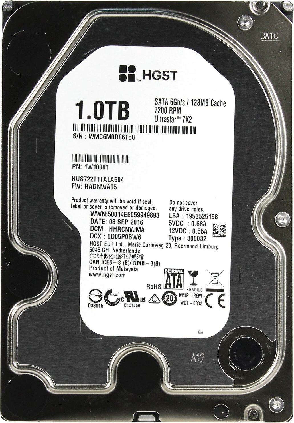 Жесткий диск HGST Ultrastar 1 Tb