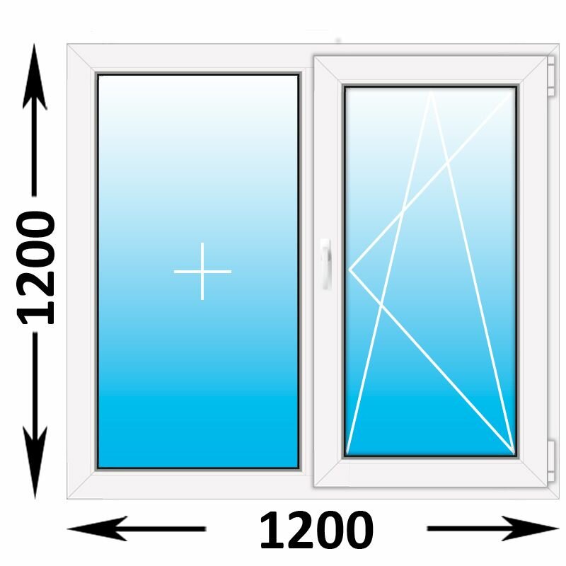 Пластиковое окно Veka WHS двухстворчатое 1200x1200 (ширина Х высота) (1200Х1200)