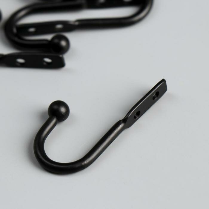 Крючок металл "С шариком" черный 4,9х2,5 см./В упаковке шт: 10 - фотография № 2
