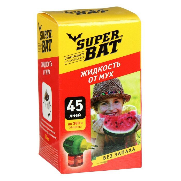 Super Bat Дополнительный флакон-жидкость от мух "SuperBAT", доп. флакон, 45 дней, 30 мл - фотография № 1