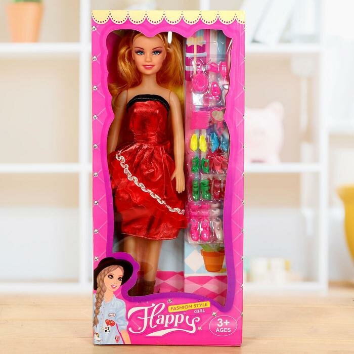 ПК кидс тойз ДВ Кукла ростовая «Арина» в платье, высота 41 см, с аксессуарами, микс