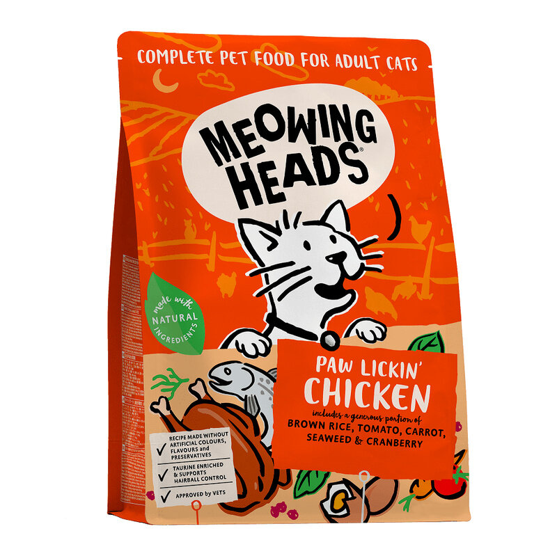 Barking Heads Корм для взрослых кошек с курицей и рисом "Куриное наслаждение" Paw Lickin Chicken 1,5кг