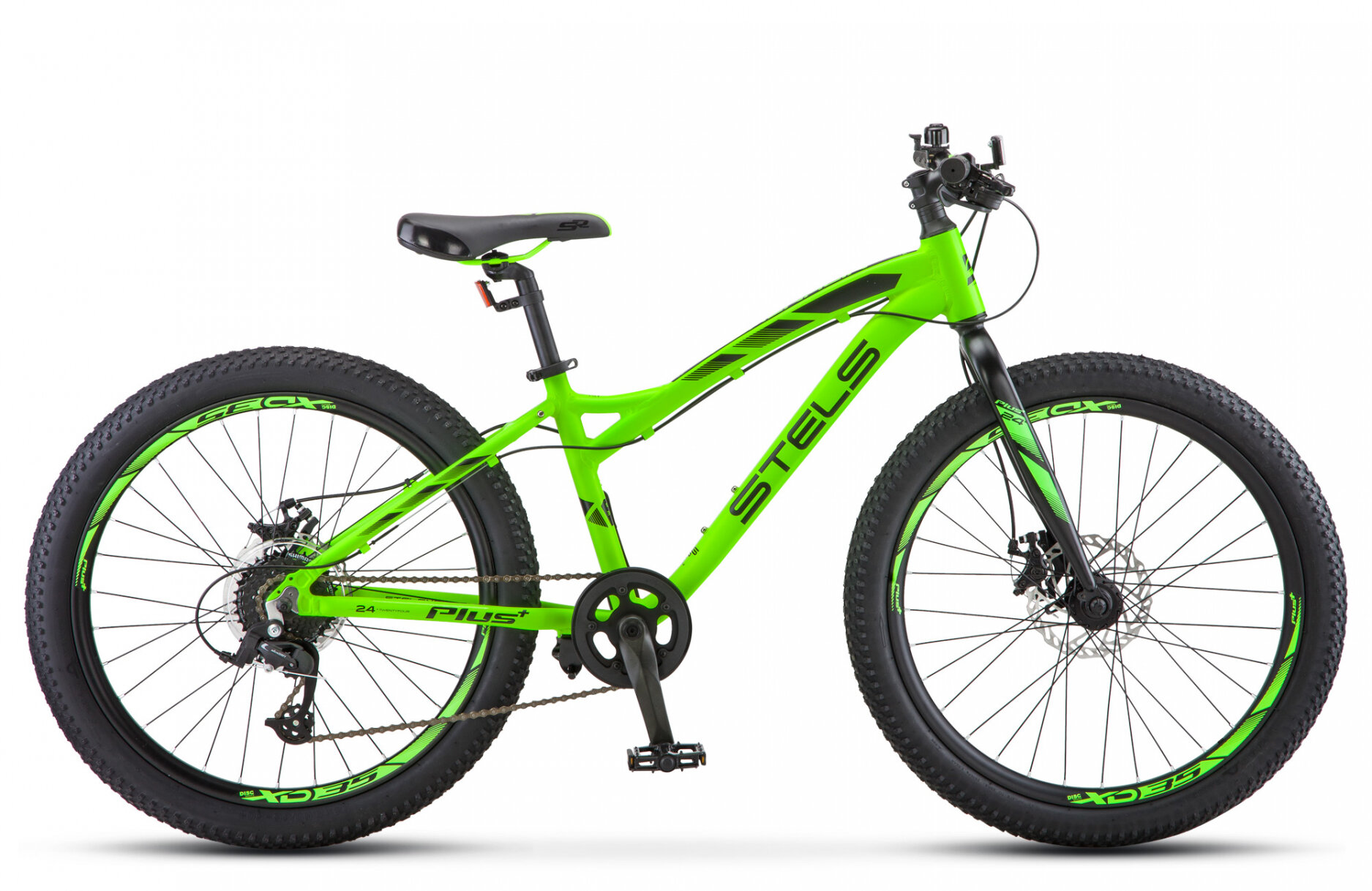 Подростковый горный (MTB) велосипед STELS Adrenalin MD 24+ V010 (2019) рама 13.5" Неоновый-лайм