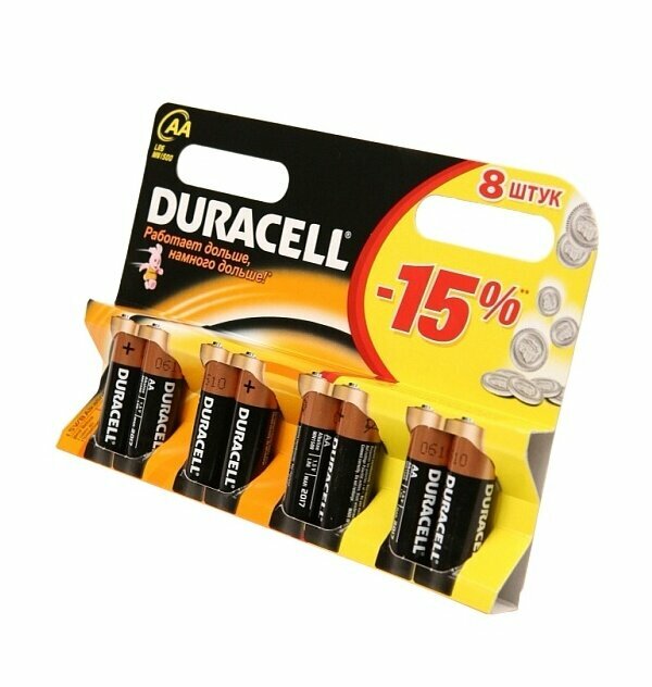 Батарейка AA - Duracell LR6 BL8 (8 штук)