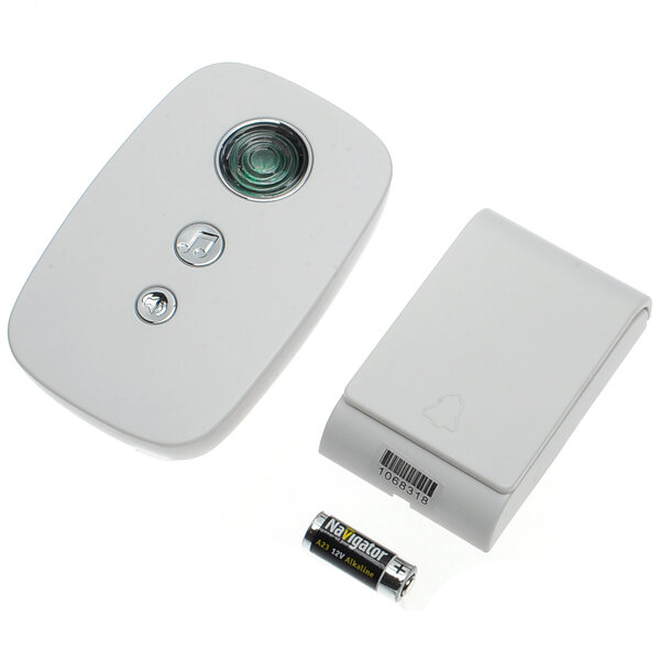Радиозвонок NDB-D-AC02-1V1-WH 61270 дальность 150м 29 мелодий с кнопкой IP54 белый Navigator