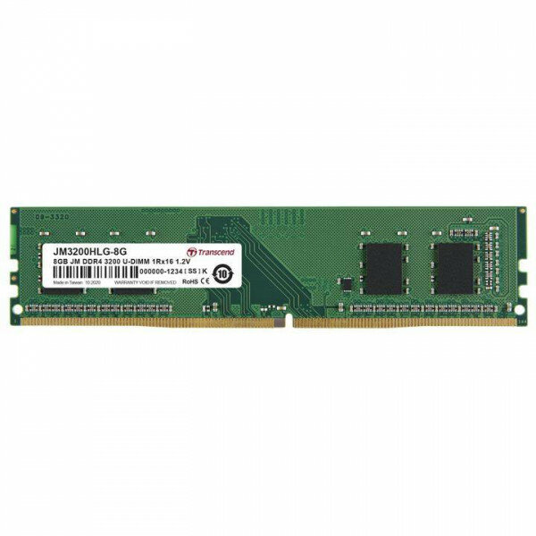 Оперативная память Transcend 8GB U-DIMM DDR4, 3200МГц, 1Rx16 CL22 JM3200HLG-8G