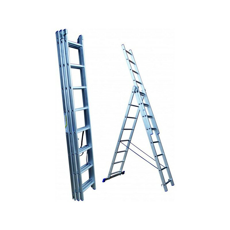 Алюминиевая лестница трехсекционная 10 ступеней (стандарт)
