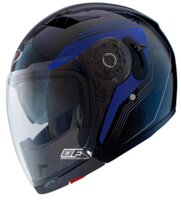 Шлем SHIRO SH414 SOUL Черный-голубой / S / Темный / Голубой