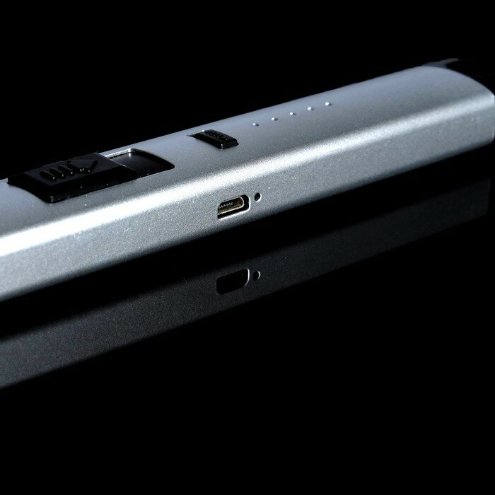 Зажигалка электронная, кухонная, USB, серебристая, 23х2.5х1.5 см - фотография № 5