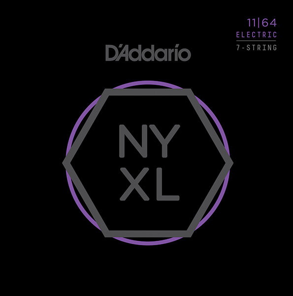 NYXL1164 NYXL Комплект струн для 7-струнной электрогитары, Medium, 11-64, D'Addario