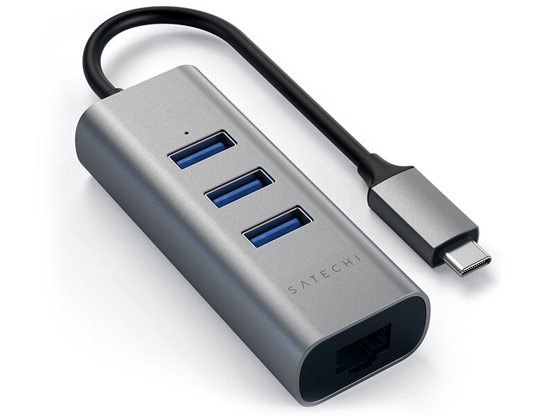 Хаб USB Satechi 3-Ports USB 3.0 and Ethernet port ST-TC2N1USB31AM